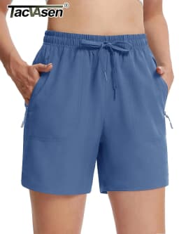TACVASEN Women's 5'' Hiking Shorts Quick Dry Golf Lightweight UPF50+ Athletic Shorts Summer Water Resistant Zipper Pockets