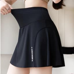 Big Size High Waist Skirt Women Stretchy Slim Shorts Prevent Light Leakage Workout Cycling Quick Dry Pleated Skirt Summer