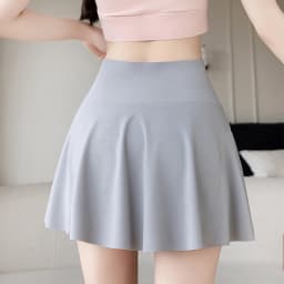 Big Size High Waist Skirt Women Stretchy Slim Shorts Prevent Light Leakage Workout Cycling Quick Dry Pleated Skirt Summer