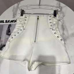 DEAT Women's Fashion High Waist Zipper Design Shorts Trendy Casual A-line Side Straps Short Pants Female Spring New 11A02658