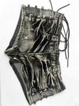 2026 Summer New Retro Low Waist Spice Girls Denim Super Shorts Slim Strap Hip Hot Pants