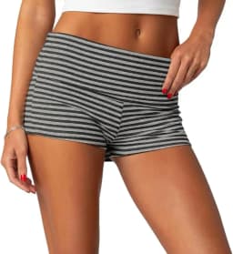 Kawaii Striped Print Shorts Casual Elastic Low Waist Boyshort Underwear Fairycore Cottage Y2K Retro Comfy Lounge Bottom