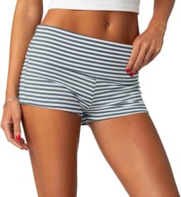 Kawaii Striped Print Shorts Casual Elastic Low Waist Boyshort Underwear Fairycore Cottage Y2K Retro Comfy Lounge Bottom