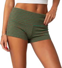 Kawaii Striped Print Shorts Casual Elastic Low Waist Boyshort Underwear Fairycore Cottage Y2K Retro Comfy Lounge Bottom