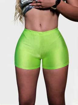 Satin Shiny Elastic Casual Shorts Women High Waist Yoga Shaping Hot Pants Nightclub Stage Dance Shorts Lift Butt Woman Clothing