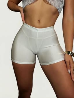 Satin Shiny Elastic Casual Shorts Women High Waist Yoga Shaping Hot Pants Nightclub Stage Dance Shorts Lift Butt Woman Clothing