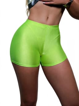 Satin Shiny Elastic Casual Shorts Women High Waist Yoga Shaping Hot Pants Nightclub Stage Dance Shorts Lift Butt Woman Clothing