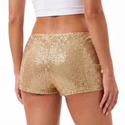 Women's Sequins Shorts Summer Low Rise Elastic Waistband Shorts Hot Streetwear