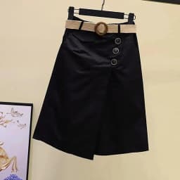 Female Fake Two Pieces Short Pants Korean Women High Waist Wide Legs Skirt Spring Summer New Ladies Large Size 5XL Skirt Pants