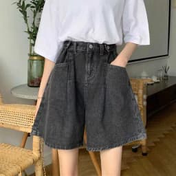 Women High Waist Denim Shorts 2026 Summer Wide Leg Straight Short Pants Vintage Streetwear Thin Female Casual Loose Jeans Shorts