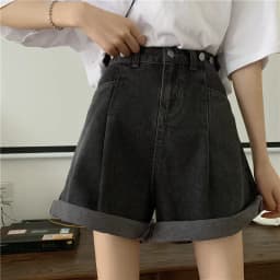 Women High Waist Denim Shorts 2026 Summer Wide Leg Straight Short Pants Vintage Streetwear Thin Female Casual Loose Jeans Shorts