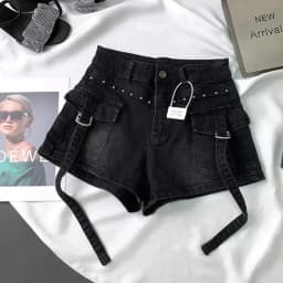 Y2K 2000S Cargo Denim Shorts Women Streetwear Vintage High Waist Shorts Jeans Summer Harajuku Korean Sexy Hot Short Pants New