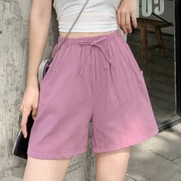 Casual Linen Shorts Women Gym Workout Shorts Cotton Shorts Summer Big Size Loose Home Beach Hot Lace Up Shorts