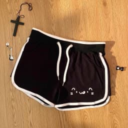 Women Clothing Japanese Shorts Bandage Casual Fashion Summer Y2k Pants Bear Anime Print Booty Shorts Pantalones Cortos De Mujer