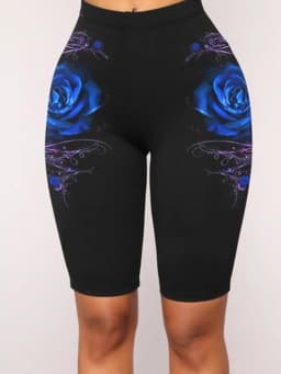 2022 Summer New Sexy Fashion Women Tight  High Waist Stretch Slim Shorts Knee Length Stretch Shorts Casual Leggings