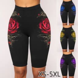 2022 Summer New Sexy Fashion Women Tight  High Waist Stretch Slim Shorts Knee Length Stretch Shorts Casual Leggings