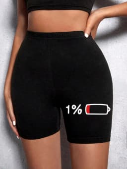 Trend Women Sports Shorts Simple White Line Letter Graphic Print Tight Shorts High Elastic Comfortable Soft Thin Female Clothes