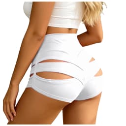 Summer Cut Out Yoga Shorts Women High Waisted Butt Lifting Scrunch Booty Shorts Pole Dance Pants For Gym Fitness Running