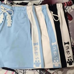Japanese High Waisted Shorts for Women Cat Cute Cotton Pants New Bottoms Casual Fashion Summer Shorts Pantalones Cortos De Mujer