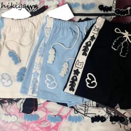 Japanese High Waisted Shorts for Women Cat Cute Cotton Pants New Bottoms Casual Fashion Summer Shorts Pantalones Cortos De Mujer