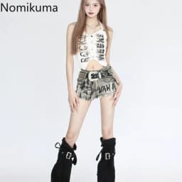 Harajuku Denim Shorts Women Streetwear Casual Hole Tassel Y2k Pants 2025 New Bottoms Fashion Summer Pantalones Cortos De Mujer