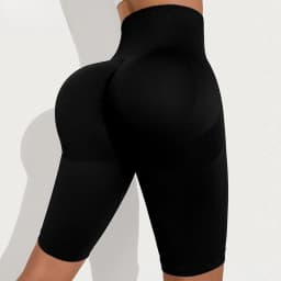 Women High Waist Sports Shorts Seamless Yoga Shorts Stretchy Gym Workout Running Shorts Hip Liftting Knited Slim Leggings Summer