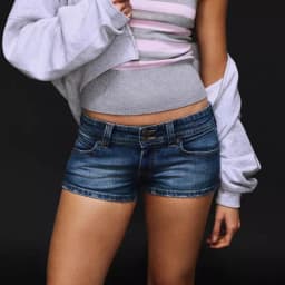 Women's Low Rise Jean Shorts Y2k Stretchy Mini Denim Shorts Summer Trendy Micro Jorts Sexy Ripped Short 