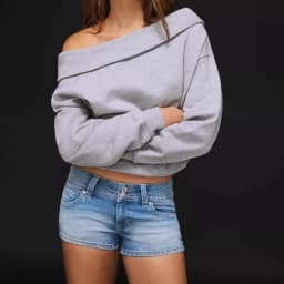 Women's Low Rise Jean Shorts Y2k Stretchy Mini Denim Shorts Summer Trendy Micro Jorts Sexy Ripped Short 