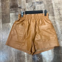 Women Clothing 2025 Fashion Feminino Genuine Leather White Casual Shorts Mujer Big Pockets Elastic Waist Sexy Mini Booty Pants