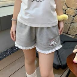 Kitten shorts female summer INS fashion Korean version Y2K loose leisure sports wide legs elastic waist