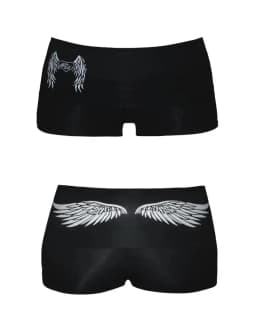 Black Pink sexy slim tight shorts Y2K Fashion Harajuku Vintage wing print aesthetic Summer cool Breathable fashion High street