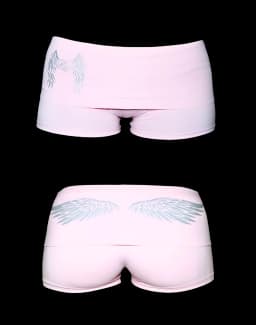 Black Pink sexy slim tight shorts Y2K Fashion Harajuku Vintage wing print aesthetic Summer cool Breathable fashion High street
