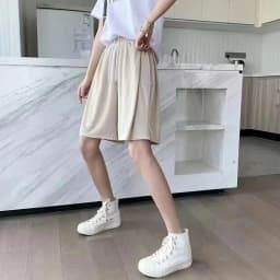 Ice Silk Wide Leg Sports Shorts Women's Summer Thin High Waist plus Size Loose Slimming Casual Five-Quarter Length Pants
