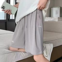Ice Silk Wide Leg Sports Shorts Women's Summer Thin High Waist plus Size Loose Slimming Casual Five-Quarter Length Pants