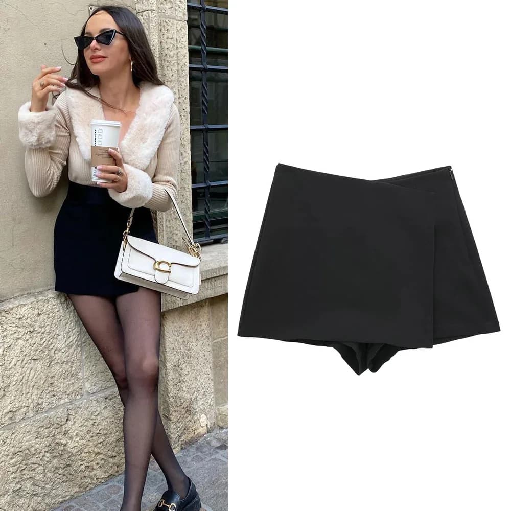MUJER Woman Shorts Skirts Asymmetric High waist Shorts Skirts for Women Black Pink Mini Skirt Shorts Woman Fashion Women shorts