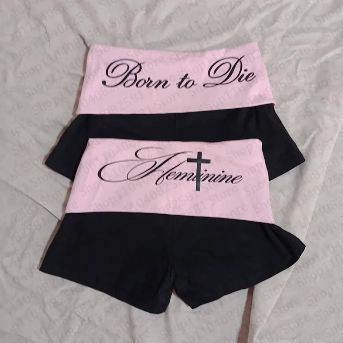 Summer Aesthetics Retro 2000s Fashion Letter Printed Casual Basic Shorts Gothic Hip Hop Rock Street Style Emo Girls Punk
