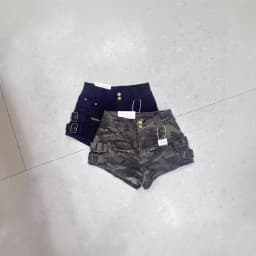 American High Street Camo Cargo Denim Shorts Women High Waist Hip Lifting Fashion Casual Hot Pants