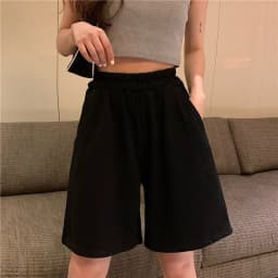 Loose Casual Large Sports Shorts Elastic Waist Korean Style Short High Waist Pants Fitness Running Shorts Women Summer Harajuku