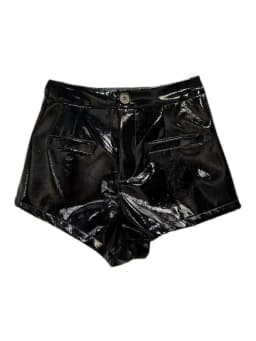 DEAT Trend Streetwear PU Leather Wide Leg Shorts Women's High Waist Texture Designer Short Pants Female 2026 Spring New 11XX1900
