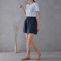 Women's High Waist Cotton Linen Shorts 2025 Casual Summer Solid Elastic Harajuku Blue Streetwear Calças Femininas