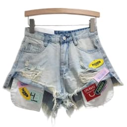 Summer High street hot girls Fringed Denim hHot Pants New Styles Slimming versatile Personalized ripped Shorts Women's Trend