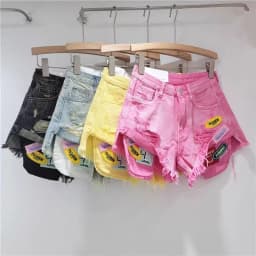 Summer High street hot girls Fringed Denim hHot Pants New Styles Slimming versatile Personalized ripped Shorts Women's Trend