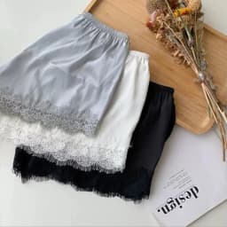 Lace Trim Mini Micro Shorts Women Satin Silk Shorts French Knickers Silky Low Rise Coquette Lounge Slip Pj Bottoms