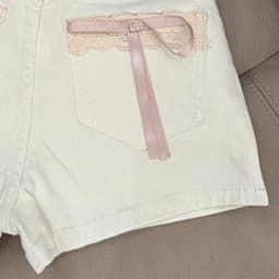 MEXZT Kawaii Bow Denim Shorts Women Cutecore White Lace Short Jeans Summer Fashion Streetwear Korean High Waist Hot Short Pants
