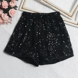Fashion Shorts Women Clothing Heavy Sequin Elastic Waist A-line Casual Shorts 2025 New Bottoms Pantalones Cortos De Mujer 63e068