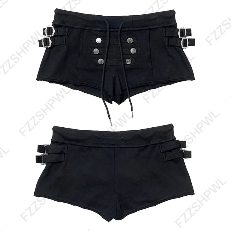 Women's Korean Y2K Aesthetic Shorts Sexy Casual Slim Fit Chic Trendy Fashion Mini Shorts Rock Punk Hip Hop Gothic Gyaru Bottoms