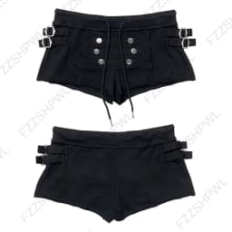 Women's Korean Y2K Aesthetic Shorts Sexy Casual Slim Fit Chic Trendy Fashion Mini Shorts Rock Punk Hip Hop Gothic Gyaru Bottoms