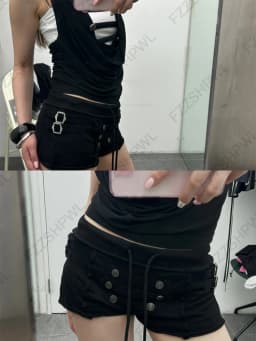 Women's Korean Y2K Aesthetic Shorts Sexy Casual Slim Fit Chic Trendy Fashion Mini Shorts Rock Punk Hip Hop Gothic Gyaru Bottoms