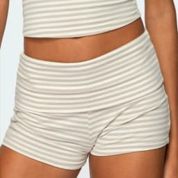 Gaono Kawaii Striped Print Shorts Casual Elastic Low Waist Boyshort Underwear Fairycore Cottage Y2K Retro Comfy Lounge Bottom