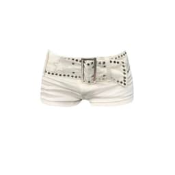 Women's White Denim Shorts Y2k Jeans Short Pants Harajuku Aesthetic Vintage Low Waist Cowboy Shorts 2000s Trashy Clothes Summer